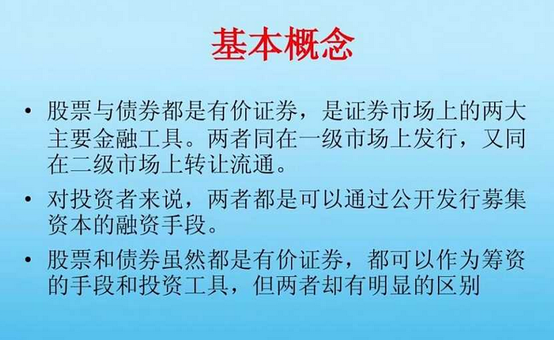 股票与债券的区别 股票与债券的区别